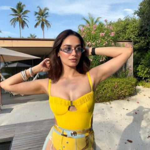MANUSHI CHHILLAR WEARING ANGELLICA SUN IN SILVER/ LIGHT BLUE
