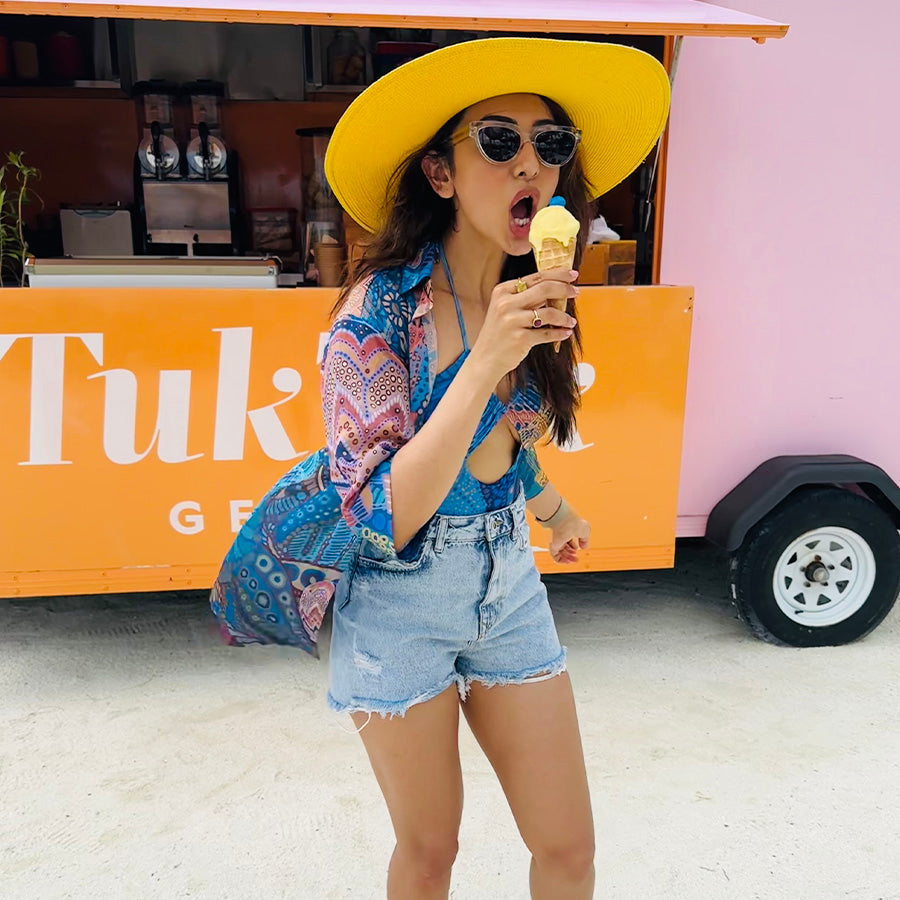 RAKULPREET WEARING LISA SUN IN CRYSTAL/GREY