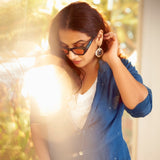 VIDYA BALAN WEARING PAULA SUN IN TURQUOISE/LIGHT BROWN