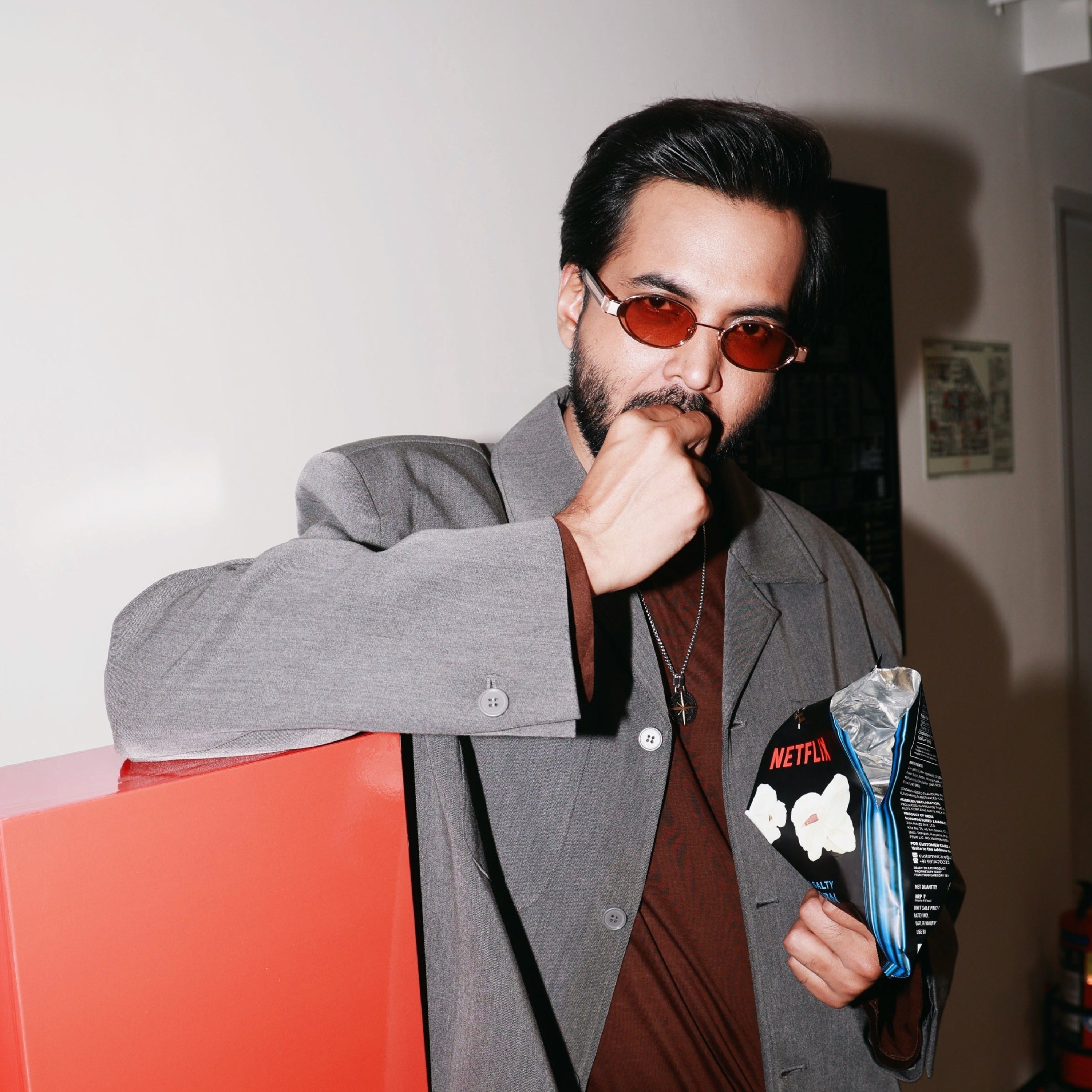 ABHISHEK BANERJEE WEARING ANGELLICA SUN IN ROSE GOLD/ LIGHT BROWN