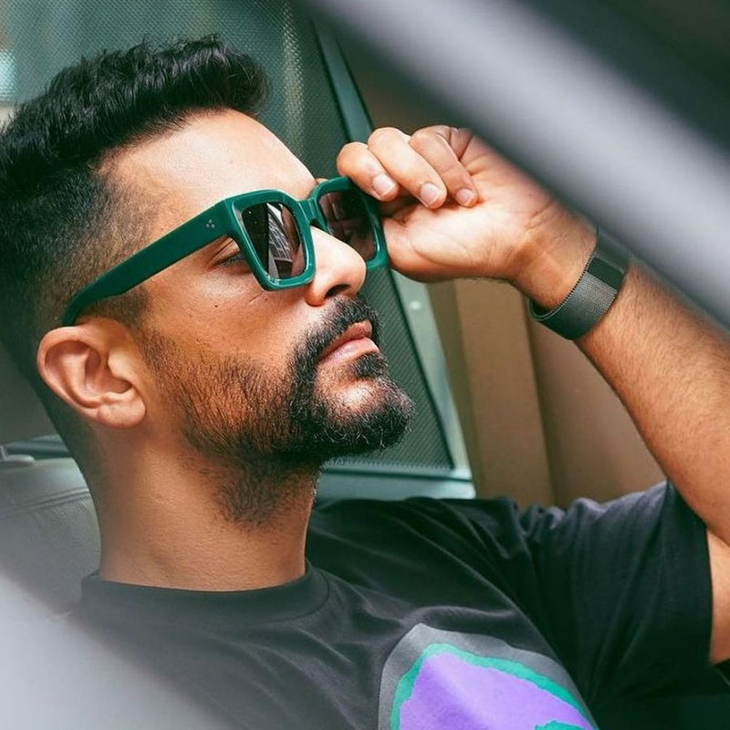 ANGAD BEDI WEARING TOKIO SUN IN FOREST GREEN/GREY