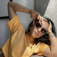 ISHA BHANSALI WEARING ELIZA IN CRYSTAL/ BROWN