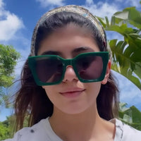 SANJANA SANGHI WEARING TOKIO SUN IN FOREST GREEN/ GREY