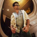 VICKY KAUSHAL WEARING KANE SUN IN OLIVE GREEN/LIGHT GREEN